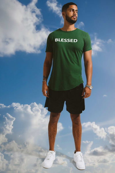 Blessed-3D-Silicon-Applique-Boxy-T-Shirt-Green